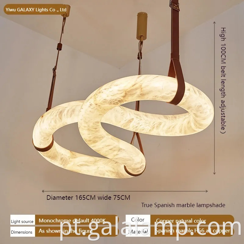 Design de luz pendente de mármore espanhol único e moderno